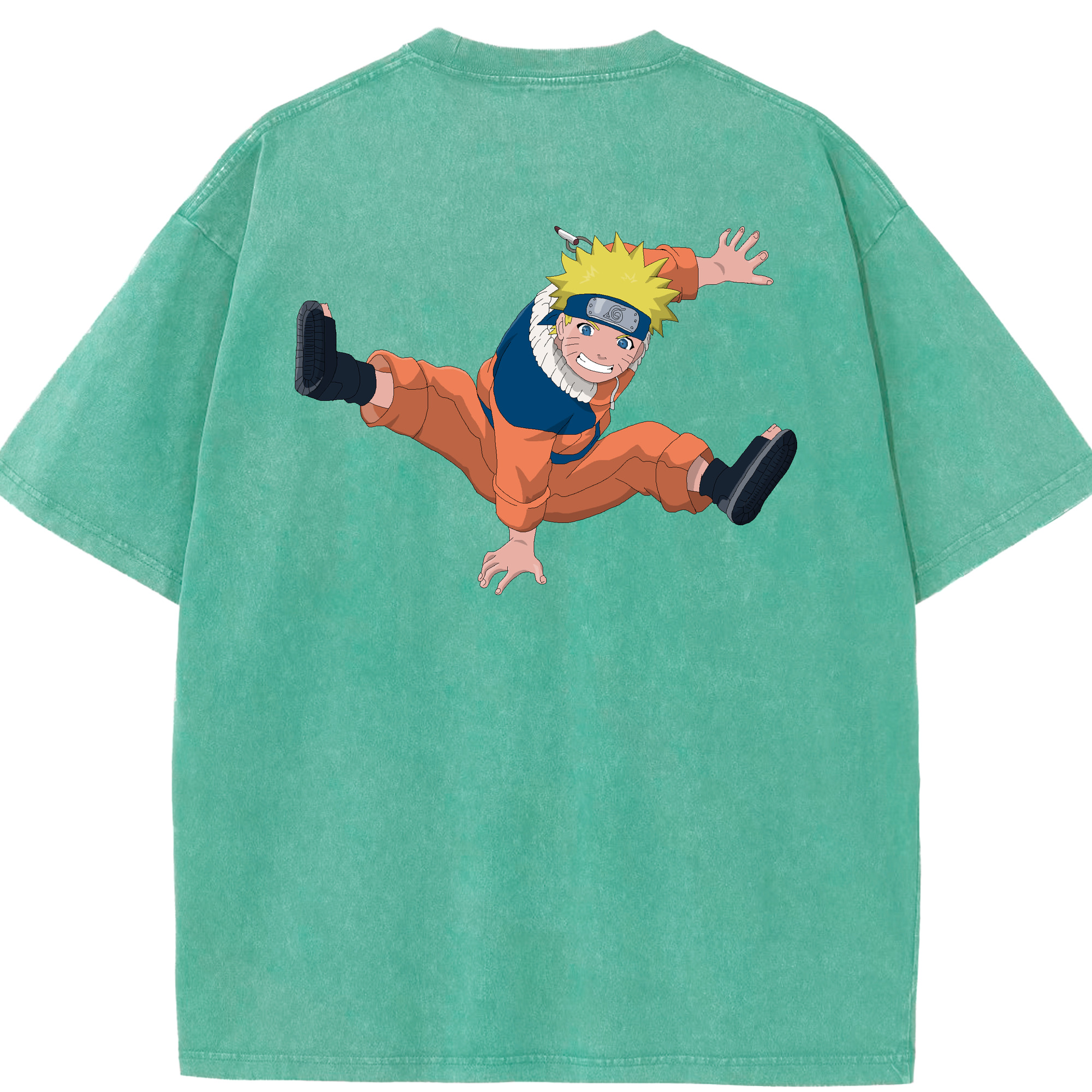（画像用） NARUTO -ナルト- うずまき ナルト Uzumaki Naruto 綿100% ヴィンテージ風 半袖Tシャツ（背面プリント）